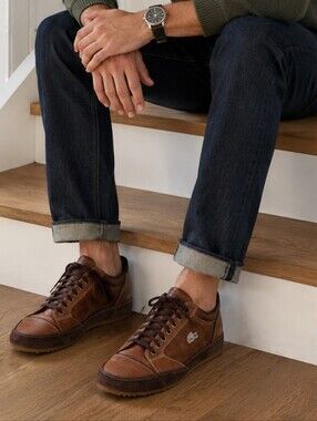 Lacoste Ortai 4 SRM Leather & Suede sneakers Brown 10.5